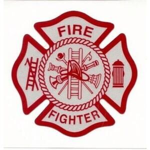 Firefighter Maltese Cross Decal 2.875" x 2.875" Reflective Vinyl – Inside Window